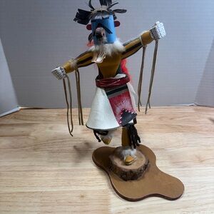 Handmade Multicolor Native American Eagle Dancer Kachina